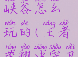 《王者荣耀》守卫峡谷怎么玩的(王者荣耀中守卫峡谷怎么玩)