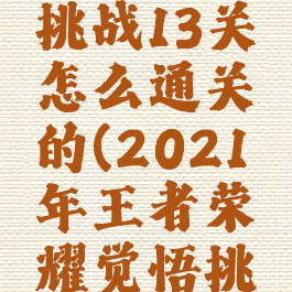 《王者荣耀》觉悟挑战13关怎么通关的(2021年王者荣耀觉悟挑战13关怎么过)