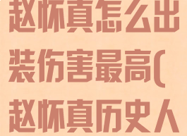《王者荣耀》赵怀真怎么出装伤害最高(赵怀真历史人物)