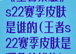 《王者荣耀》s22赛季皮肤是谁的(王者s22赛季皮肤是哪个英雄的)