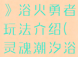 《灵魂潮汐》浴火勇者玩法介绍(灵魂潮汐浴火勇者)
