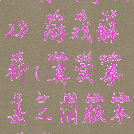 《真实拳击2》游戏解析(真实拳击二旧版本下载)