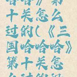 《三国哈哈哈》第十关怎么过的(《三国哈哈哈》第十关怎么过的视频)