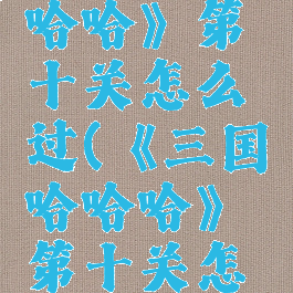 《三国哈哈哈》第十关怎么过(《三国哈哈哈》第十关怎么过的)