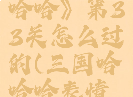《三国哈哈哈》第33关怎么过的(三国哈哈哈表情包)
