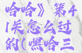 《三国哈哈哈》第41关怎么过的(嘿哈三国礼包码)