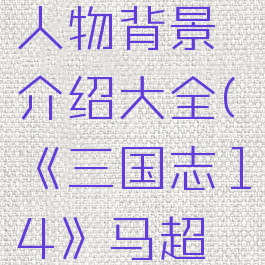 《三国志14》马超人物背景介绍大全(《三国志14》马超人物背景介绍大全)