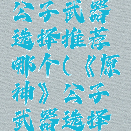 《原神》公子武器选择推荐哪个(《原神》公子武器选择推荐哪个)