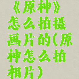 《原神》怎么拍摄画片的(原神怎么拍相片)