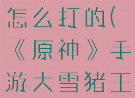 《原神》手游大雪猪王怎么打的(《原神》手游大雪猪王怎么打的过)