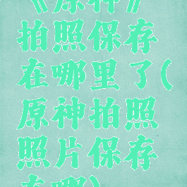 《原神》拍照保存在哪里了(原神拍照照片保存在哪)