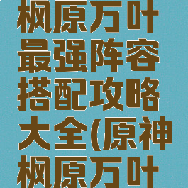 《原神》枫原万叶最强阵容搭配攻略大全(原神枫原万叶强吗)