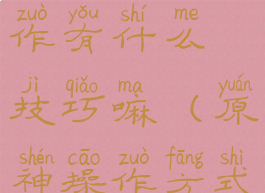《原神》操作有什么技巧嘛(原神操作方式)