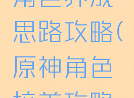 《原神》角色养成思路攻略(原神角色培养攻略大全)