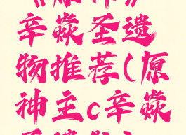 《原神》辛焱圣遗物推荐(原神主c辛焱圣遗物)