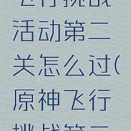 《原神》飞行挑战活动第二关怎么过(原神飞行挑战第二关怎么飞)
