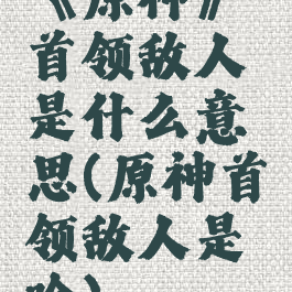 《原神》首领敌人是什么意思(原神首领敌人是啥)