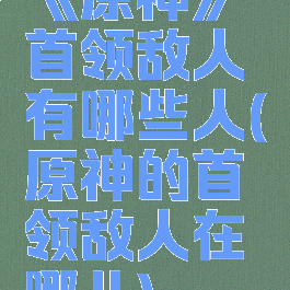 《原神》首领敌人有哪些人(原神的首领敌人在哪儿)