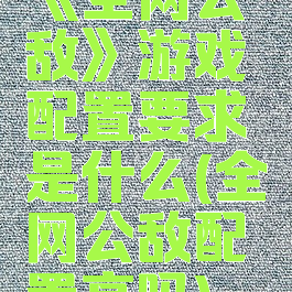 《全网公敌》游戏配置要求是什么(全网公敌配置高吗)