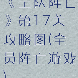 《全队阵亡》第17关攻略图(全员阵亡游戏)