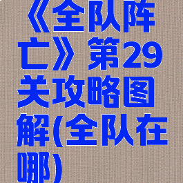 《全队阵亡》第29关攻略图解(全队在哪)