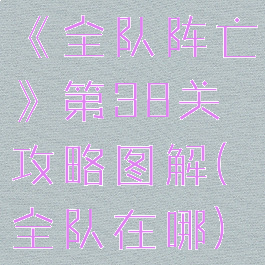 《全队阵亡》第38关攻略图解(全队在哪)