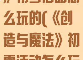 《创造与魔法》初雪活动怎么玩的(《创造与魔法》初雪活动怎么玩的啊)