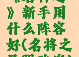 《名将之弈》新手用什么阵容好(名将之弈最强阵容)