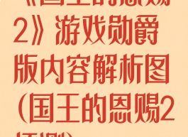《国王的恩赐2》游戏勋爵版内容解析图(国王的恩赐2评测)
