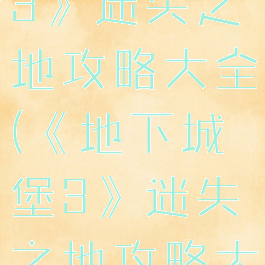 《地下城堡3》迷失之地攻略大全(《地下城堡3》迷失之地攻略大全)