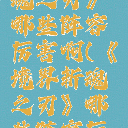 《境界斩魂之刃》哪些阵容厉害啊(《境界斩魂之刃》哪些阵容厉害啊)