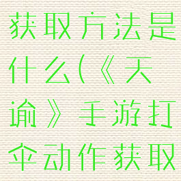 《天谕》手游打伞动作获取方法是什么(《天谕》手游打伞动作获取方法是什么)