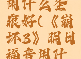 《崩坏3》明日福音用什么圣痕好(《崩坏3》明日福音用什么圣痕好看)