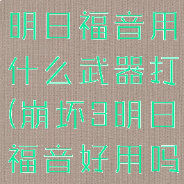 《崩坏3》明日福音用什么武器打(崩坏3明日福音好用吗)