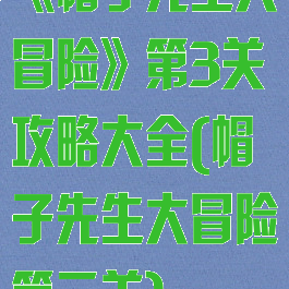 《帽子先生大冒险》第3关攻略大全(帽子先生大冒险第三关)
