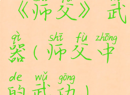 《师父》武器(师父中的武功)