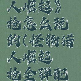 《怪物猎人崛起》铳枪怎么玩的(怪物猎人崛起铳枪全弹配装)