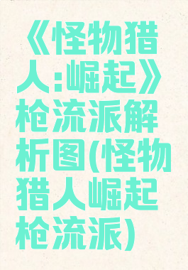 《怪物猎人:崛起》铳枪流派解析图(怪物猎人崛起铳枪流派)