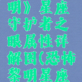 《恐怖黎明》星座守护者之眼属性详解图(恐怖黎明星座加点攻略)