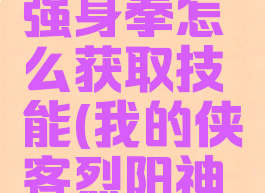 《我的侠客》烈阳强身拳怎么获取技能(我的侠客烈阳神功和烈阳真气)