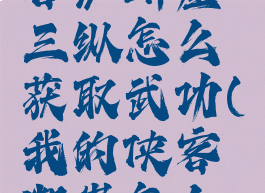 《我的侠客》断崖三纵怎么获取武功(我的侠客断崖怎么打)