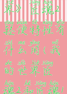 《我的世界》匠魂2轻便特性有什么用(我的世界匠魂2和匠魂1)