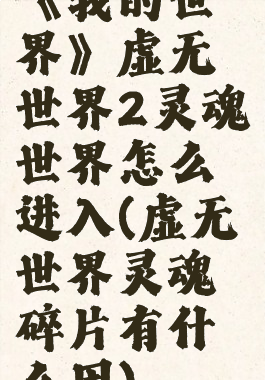 《我的世界》虚无世界2灵魂世界怎么进入(虚无世界灵魂碎片有什么用)