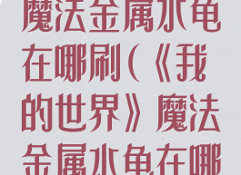 《我的世界》魔法金属水龟在哪刷(《我的世界》魔法金属水龟在哪刷新)