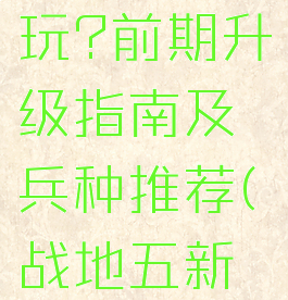 《战地5》新手怎么玩?前期升级指南及兵种推荐(战地五新手教程怎么过)