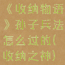 《收纳物语》孙子兵法怎么过的(收纳之神)