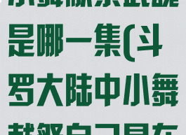 《斗罗大陆》小舞献祭武魂是哪一集(斗罗大陆中小舞献祭自己是在第几集)