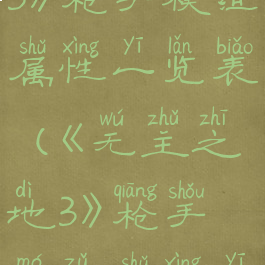 《无主之地3》枪手模组属性一览表(《无主之地3》枪手模组属性一览表)