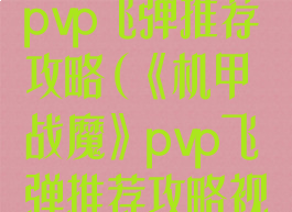 《机甲战魔》pvp飞弹推荐攻略(《机甲战魔》pvp飞弹推荐攻略视频)