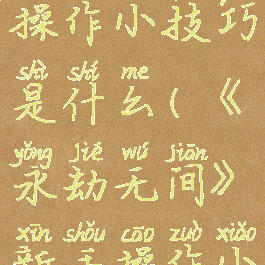 《永劫无间》新手操作小技巧是什么(《永劫无间》新手操作小技巧是什么样的)